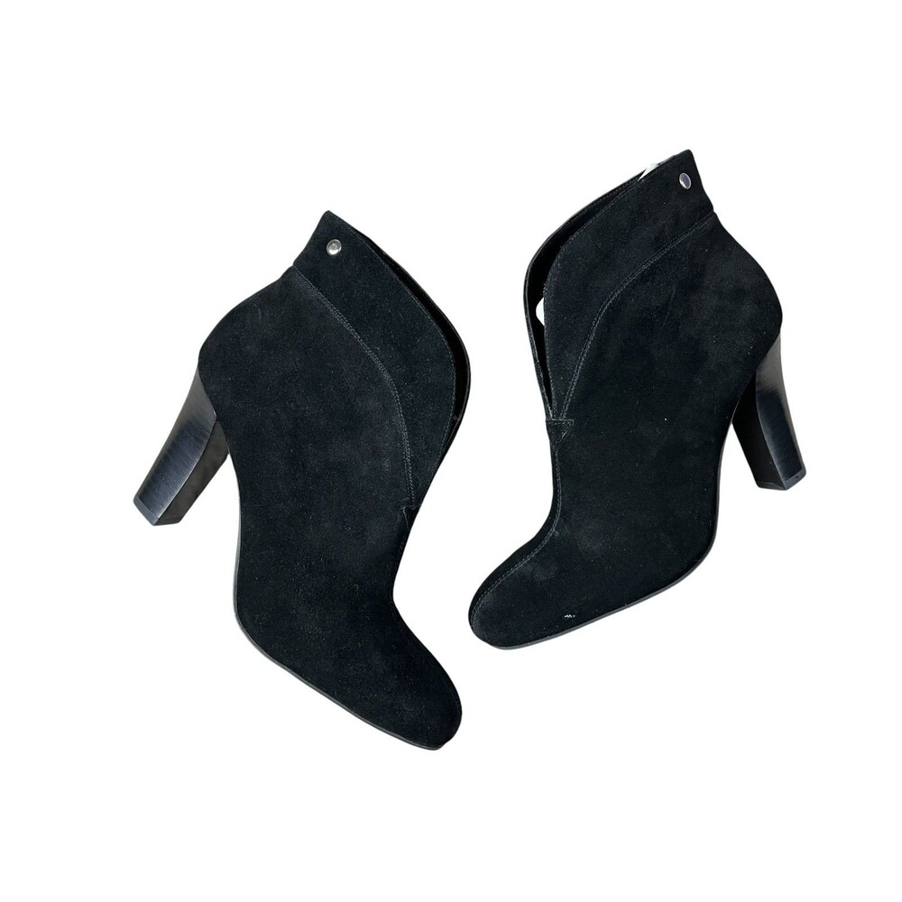 Franco Sarto Women's Black Suede Limber Ankle Boots Booties  Size 6  READ